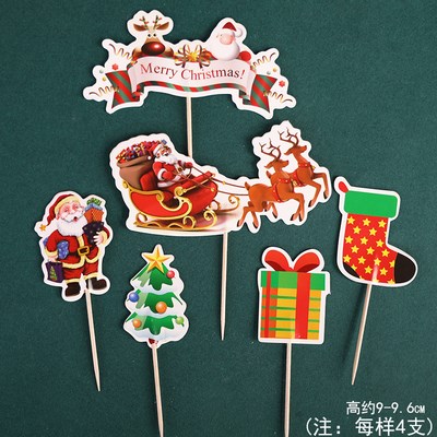 Set 24 que cắm GS ông già noel + xe kéo tuần lộc