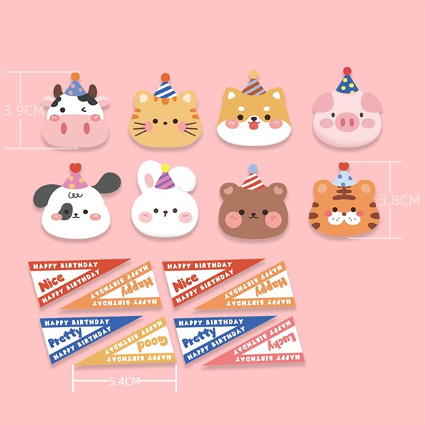 Set 80 tag thẻ động vật + cờ neo HPBD