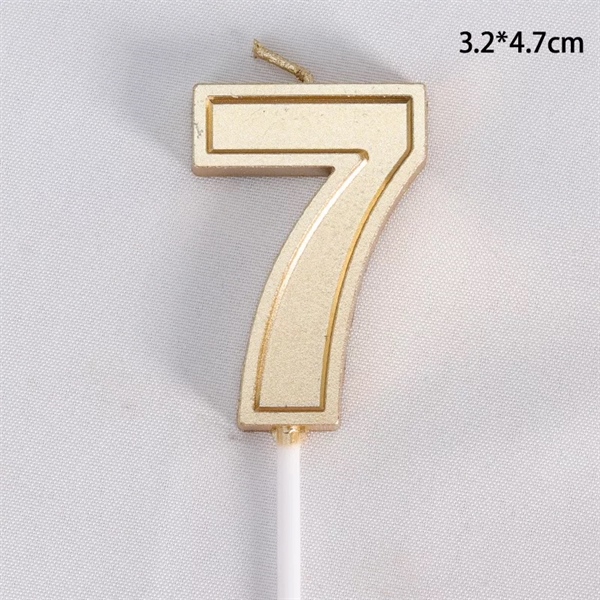 Nến số vàng kẻ viền 7
