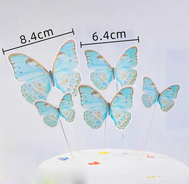 Set 5 que cắm sắt hình con bướm màu xanh
