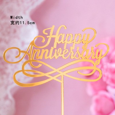 Topper mica HP Anniversary vàng uốn 2 lần