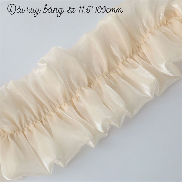Trang trí dải satin quấn thành bánh nhiều nếp gấp co dãn (11.5*100cm)
