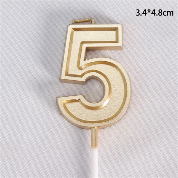 Nến số vàng kẻ viền 5
