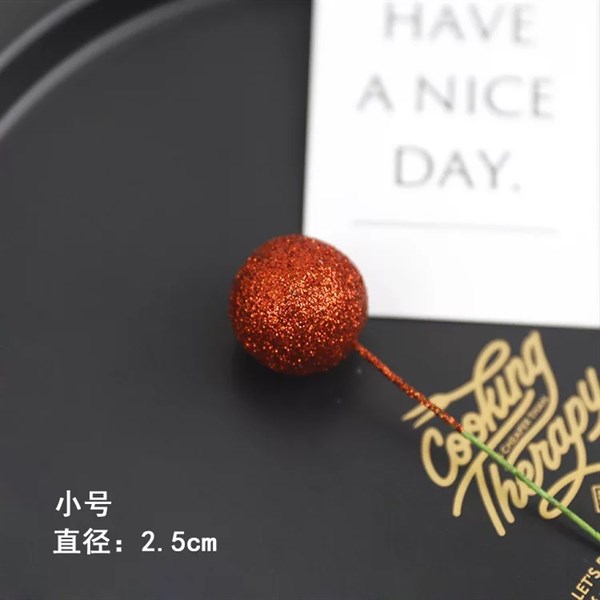 Bóng nhũ trang trí màu đỏ 2.5cm