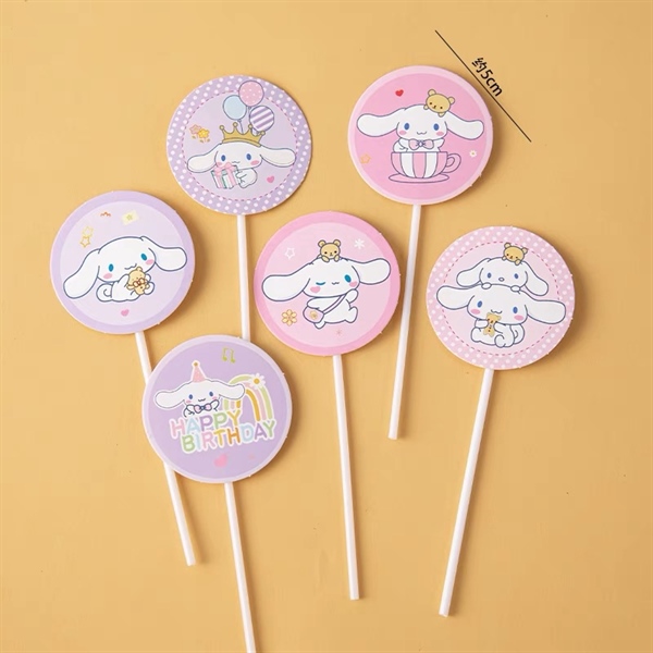 Set 30 que cắm tròn hình chó tai dài trắng xinh xắn