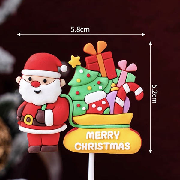 Trang trí slc GS hình ông già Noel + túi quà màu vàng #6006