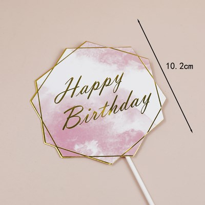 Que cắm đa giác HPBD giấy hồng