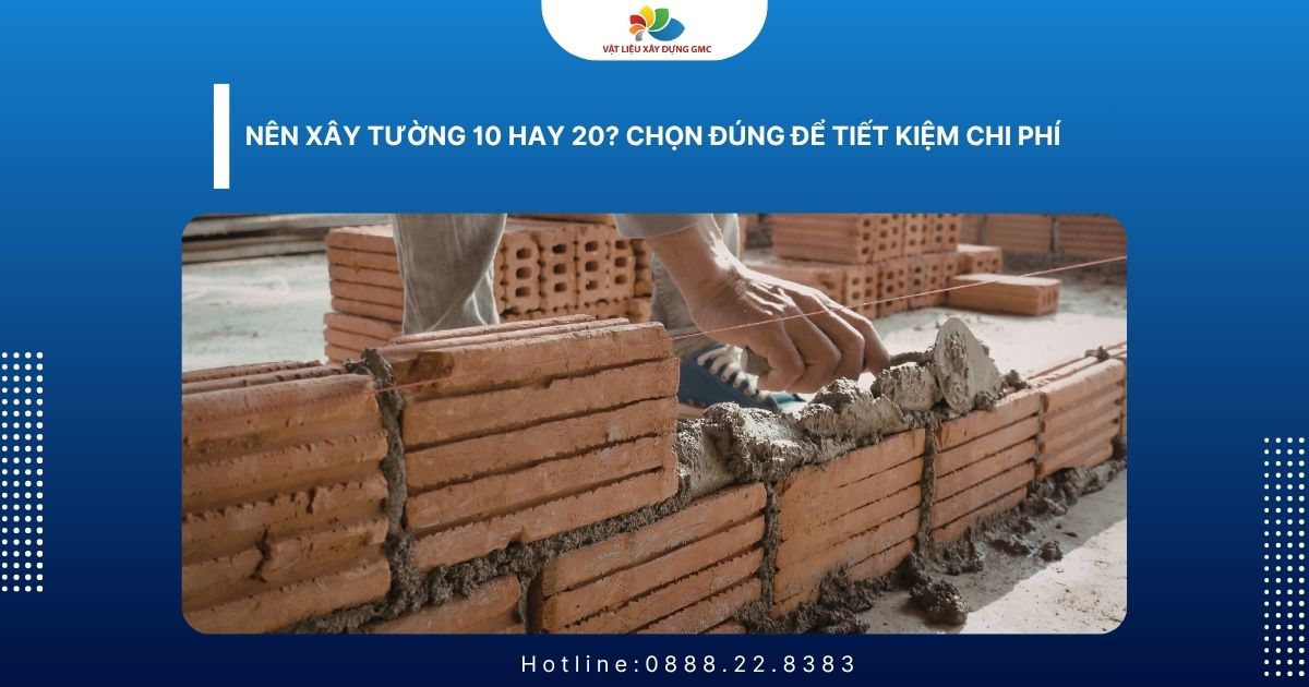 Nên xây tường 10 hay 20? Chọn đúng để tiết kiệm chi phí