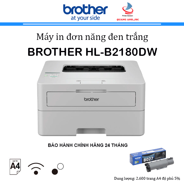 Máy in Laser A4 Brother B2180DW ( In 2 mặt / WIFI / USB / tốc độ cao / Tiết kiệm mực )