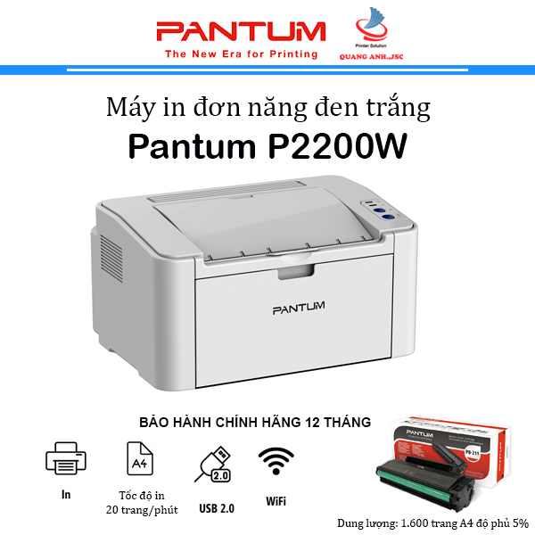 Máy in đơn năng đen trắng P2200W (In/A4/USB)