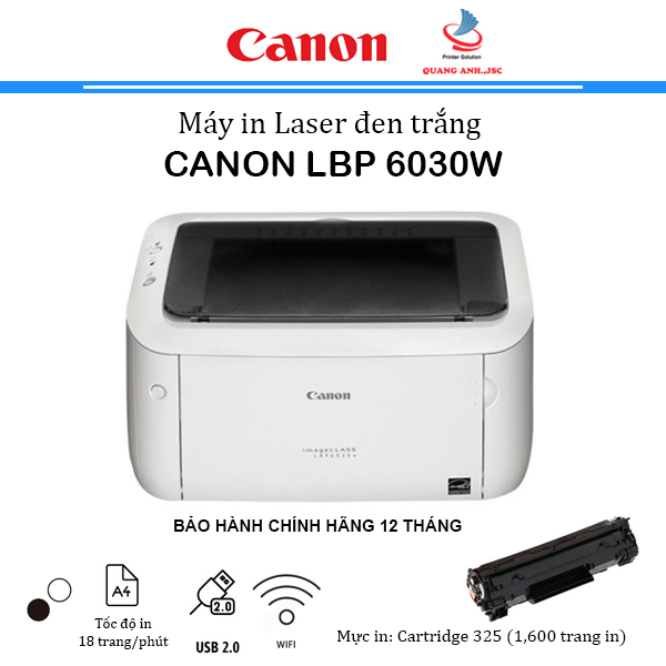 Máy In Laser Đơn Năng Canon 6030W  ( in 1 mặt / WIFI / USB / A4 -A5 ) Bảo Hành 12 tháng