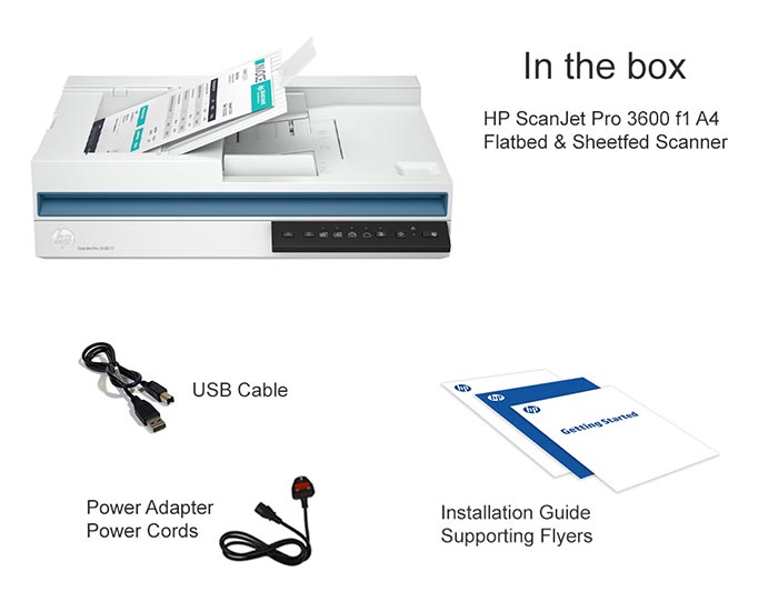 Máy scan HP Scanjet Pro 3600 F1 (20G06A) (Scan 2 mặt| ADF 60 tờ | 30ppm/60ipm | A4| A5| USB 3.0)