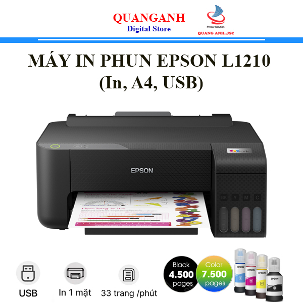 Máy in phun màu Epson L1210 (In, A4, USB)