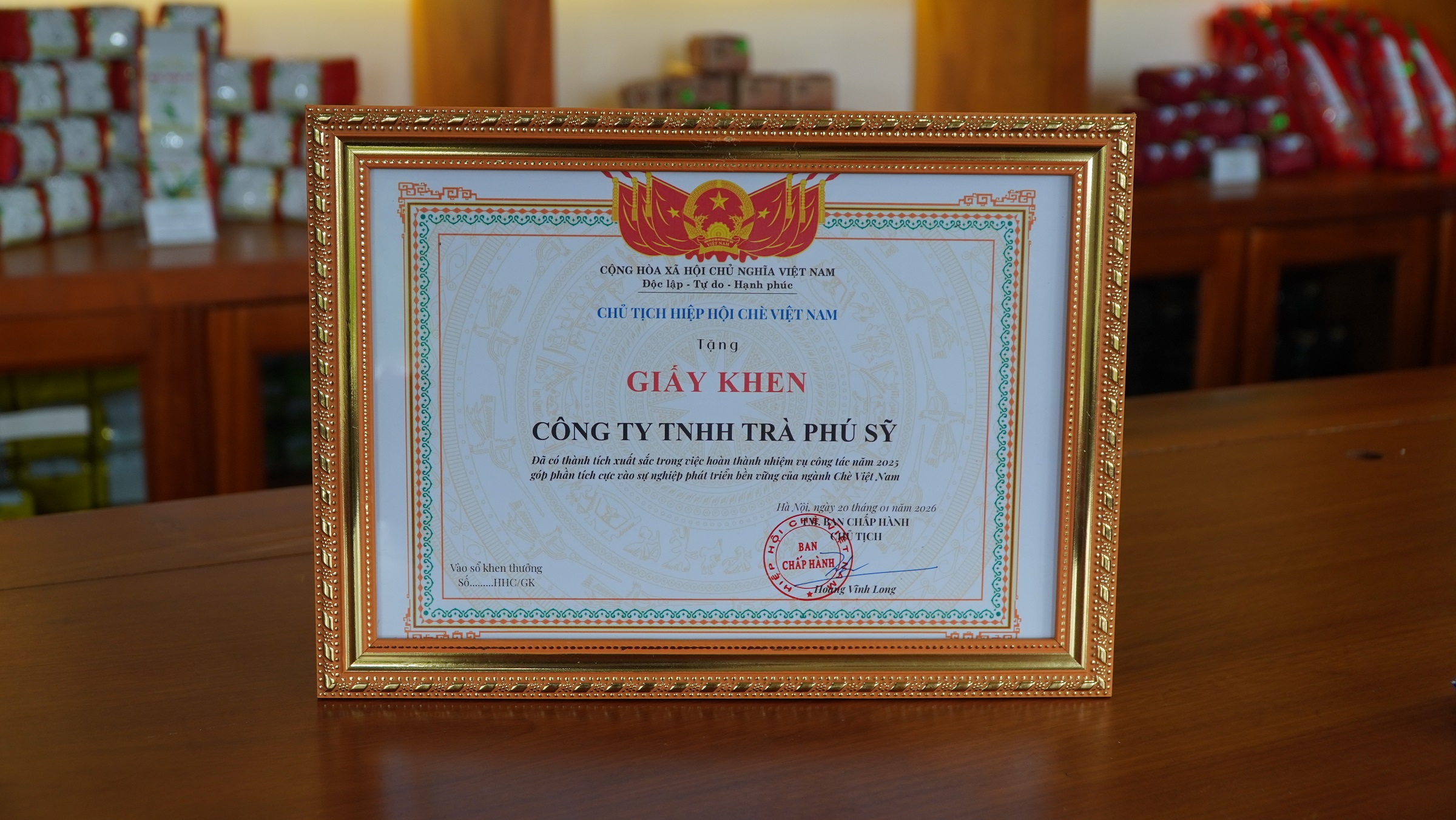 Trà Phú Sỹ – Vinh dự nhận Giấy khen từ Hiệp hội Chè Việt Nam - Dấu ấn cho chất lượng trà Việt