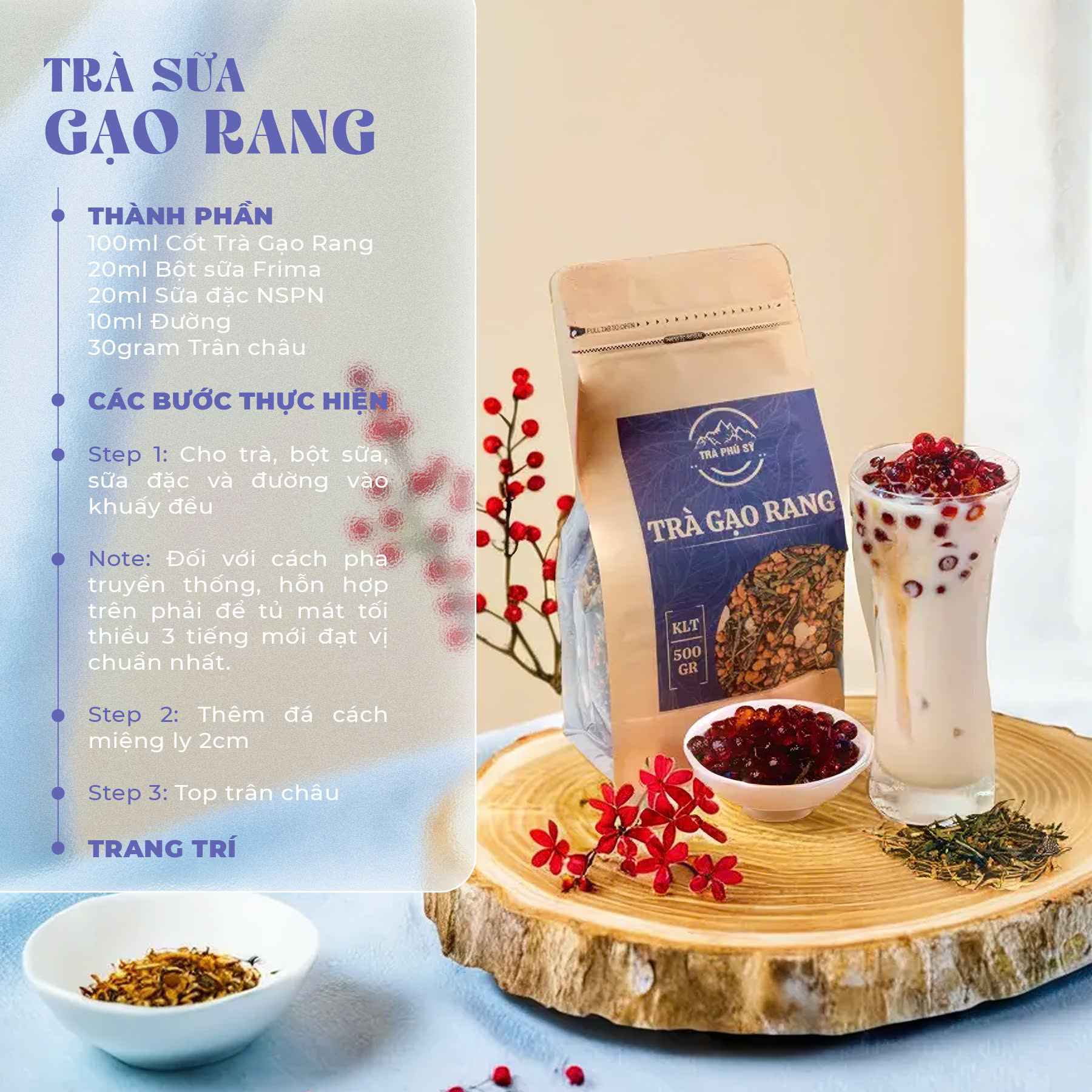 Công Thức Pha Chế Trà Sữa Gạo Rang