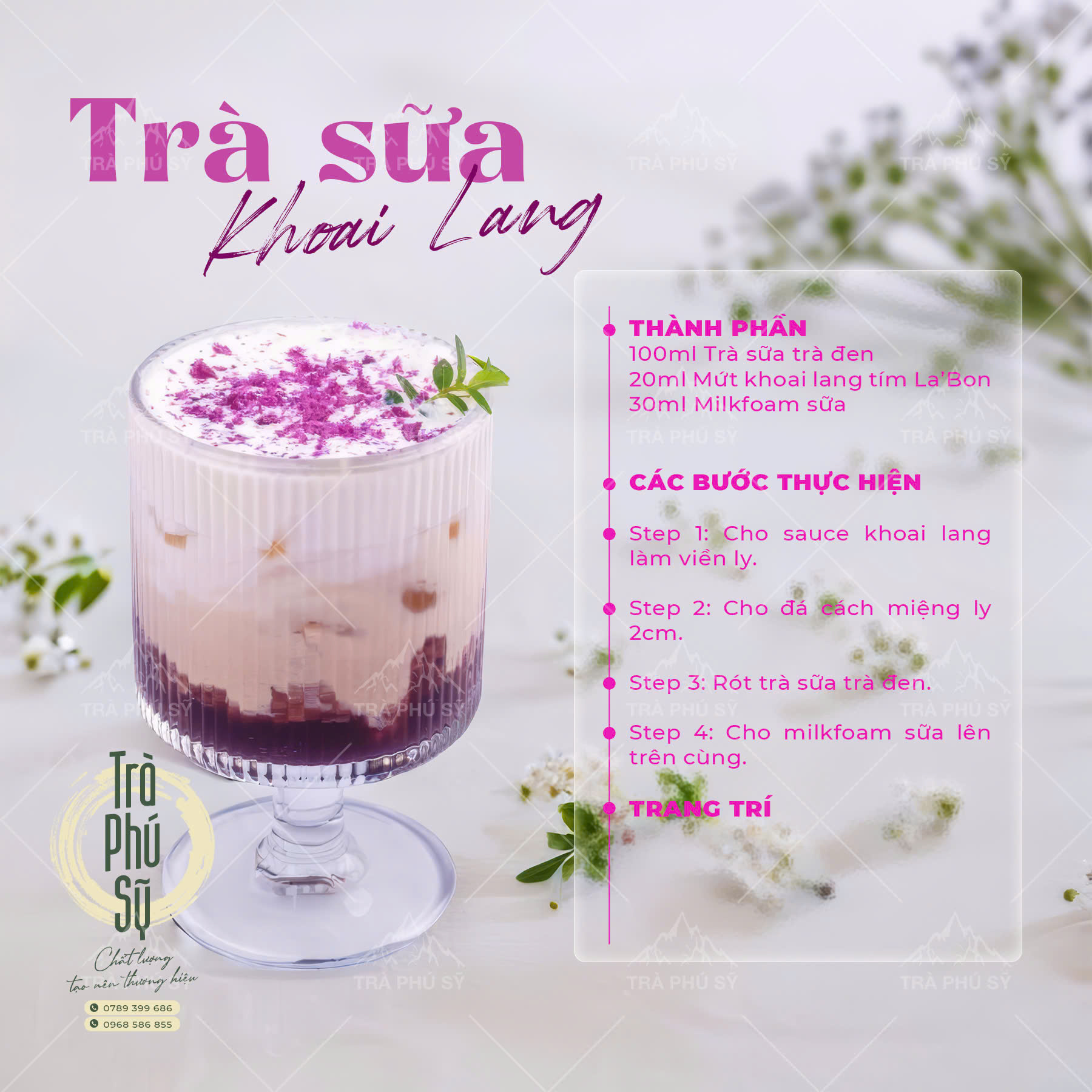 Công thức pha chế Trà Sữa Khoai Lang