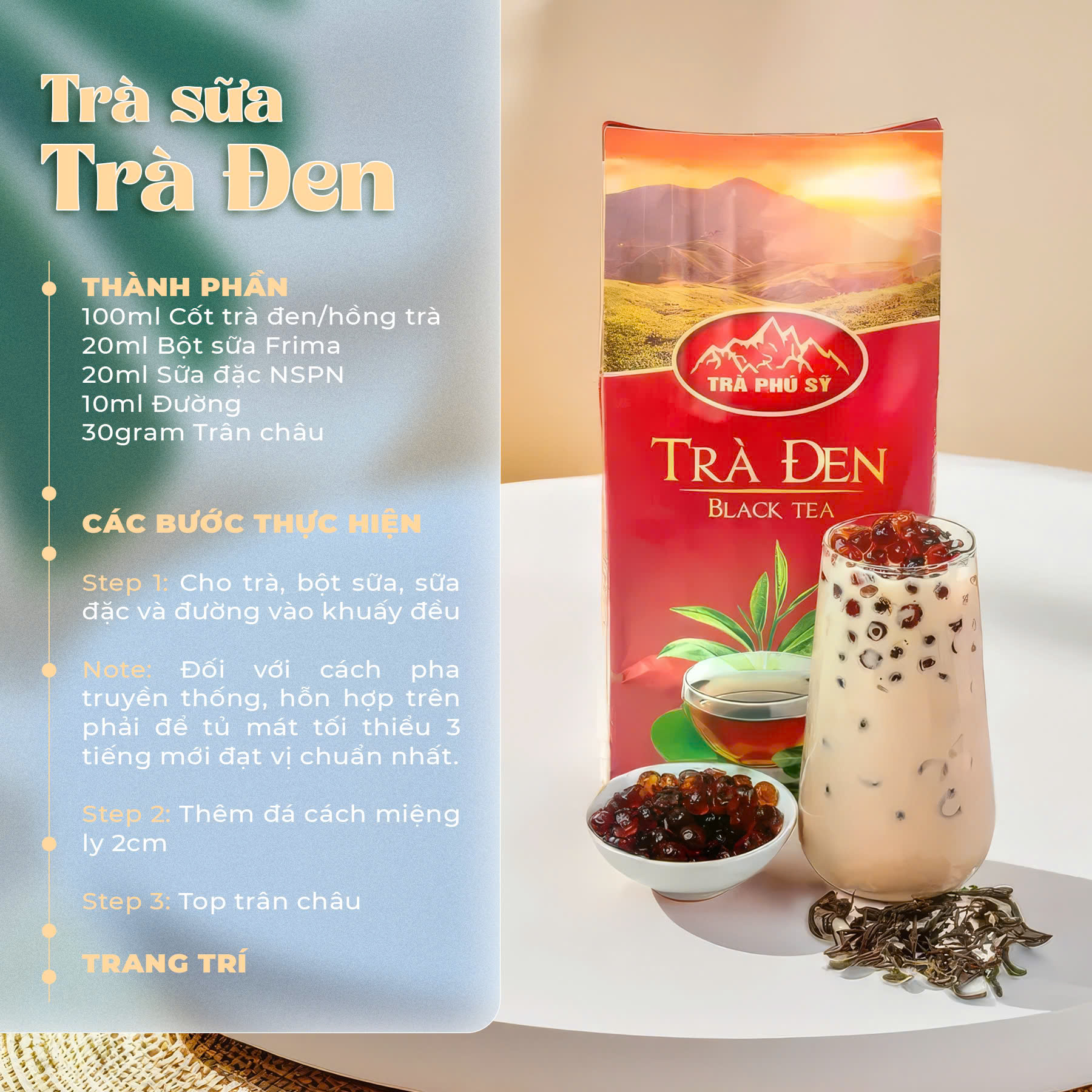 Công Thức Pha Chế  Trà Sữa Trà Đen