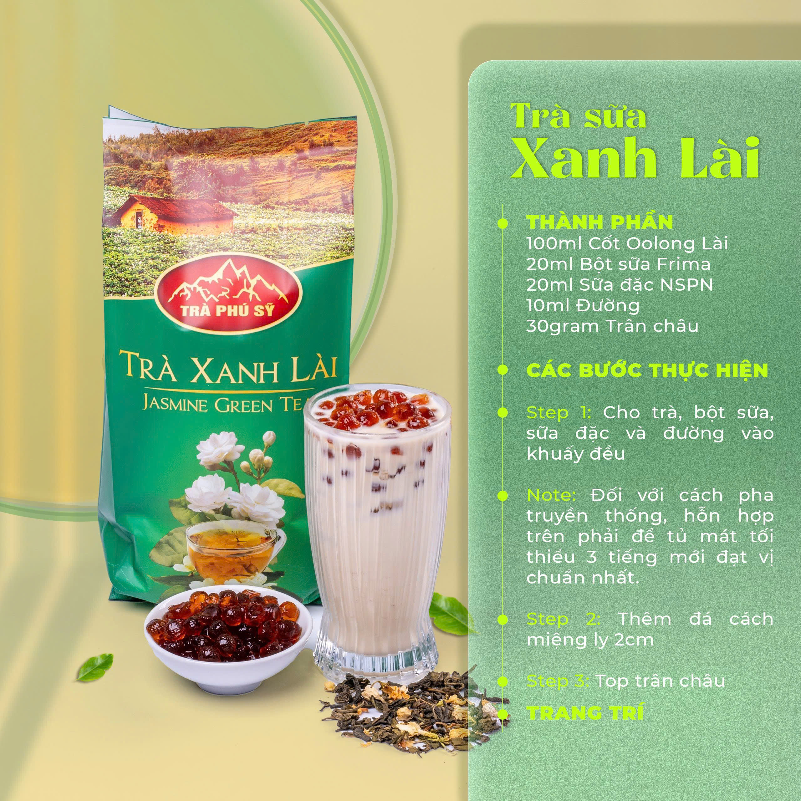 Công Thức Pha Chế Trà Sữa Xanh Lài