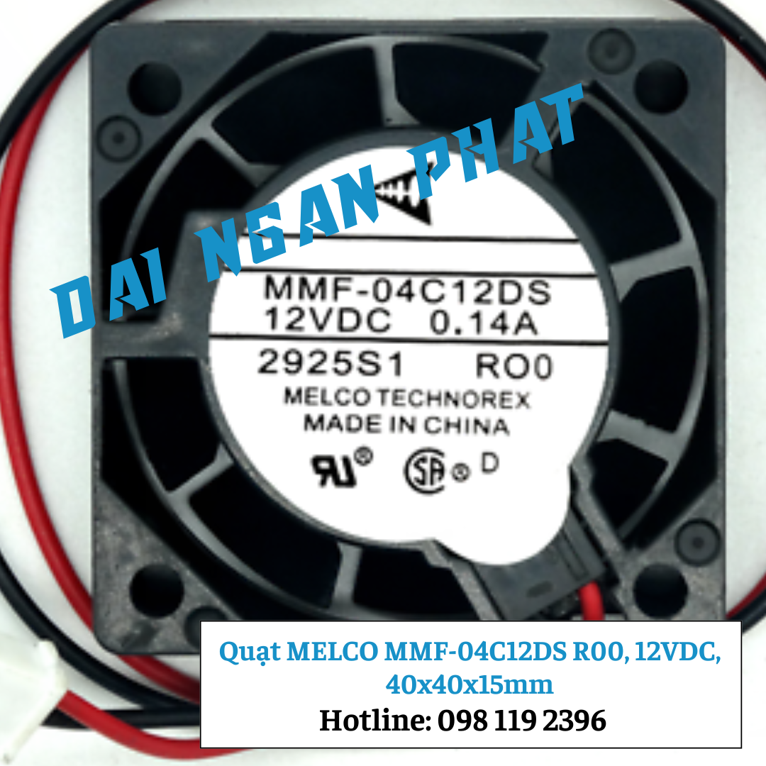 Quạt MELCO MMF-04C12DS R00, 12VDC, 40x40x15mm Vật Tư 247