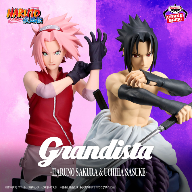 Mô hình Sakura Haruno & Sasuke Uchiha - Grandista - Naruto Chính hãng Bandai