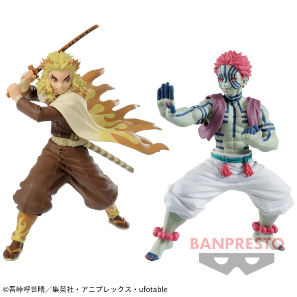Mô hình Kamado Rengoku Kyojuro & Akaza - Vibration Stars - Demon Slayer Chính hãng Bandai