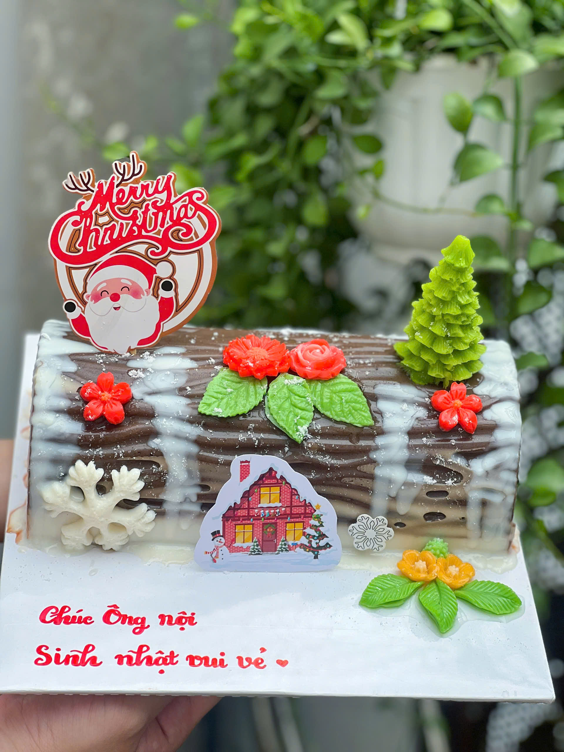 Rau Câu Flan Chủ Đề Giáng Sinh - Bánh khúc cây