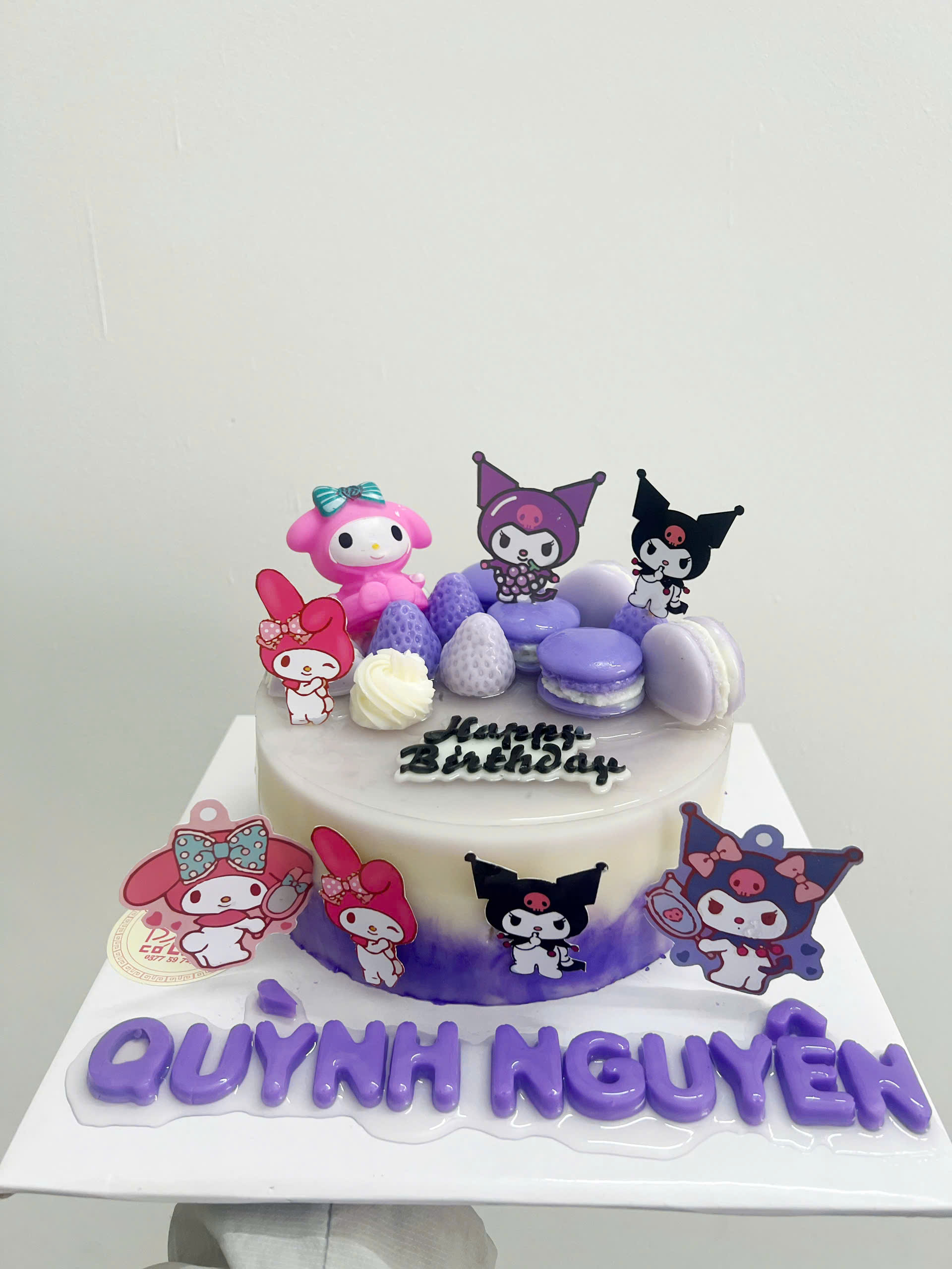 Rau Câu Sinh Nhật Nhân Bánh Flan Kuromi