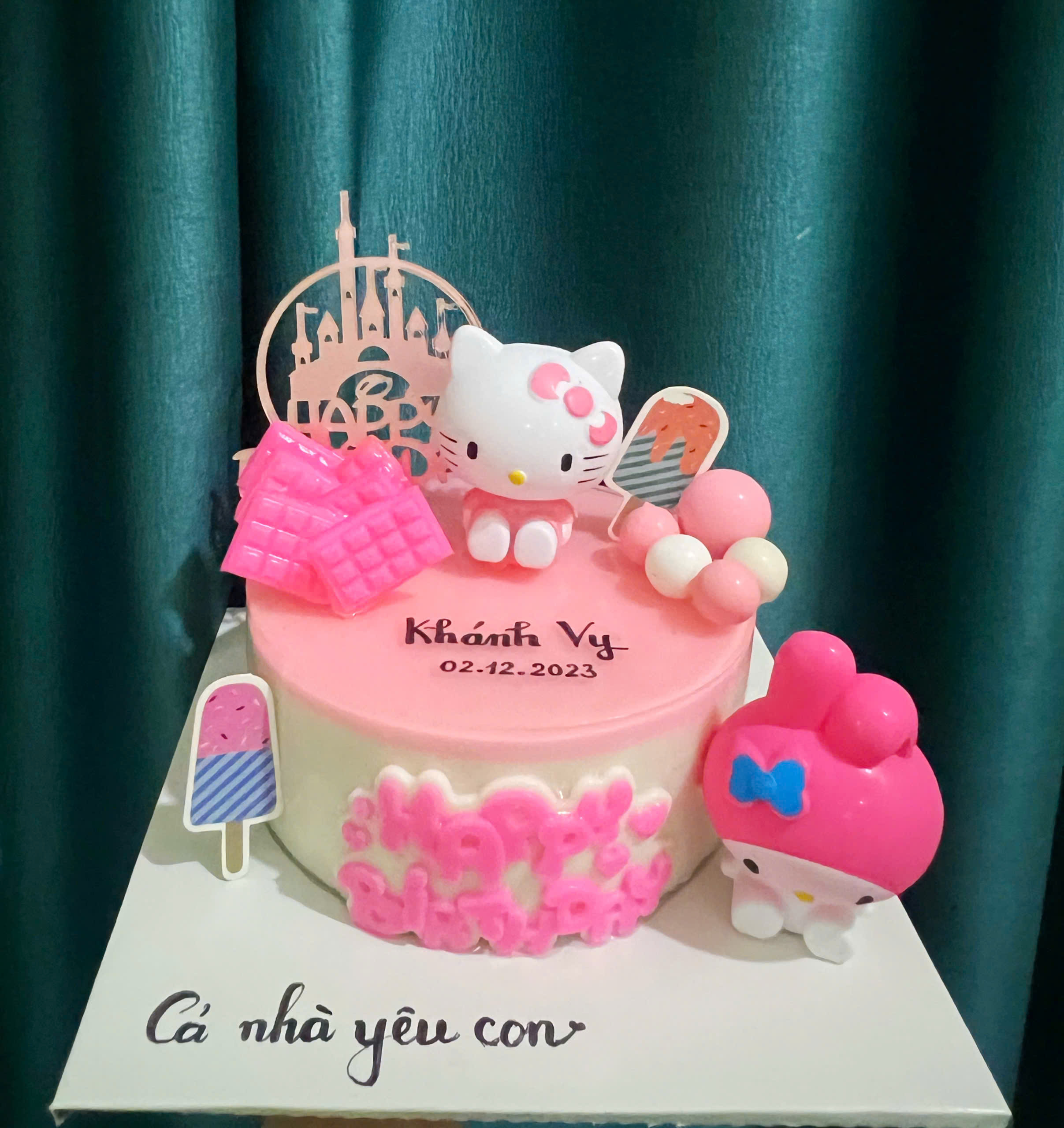 Rau Câu Sinh Nhật Bánh Flan - Mèo Kitty