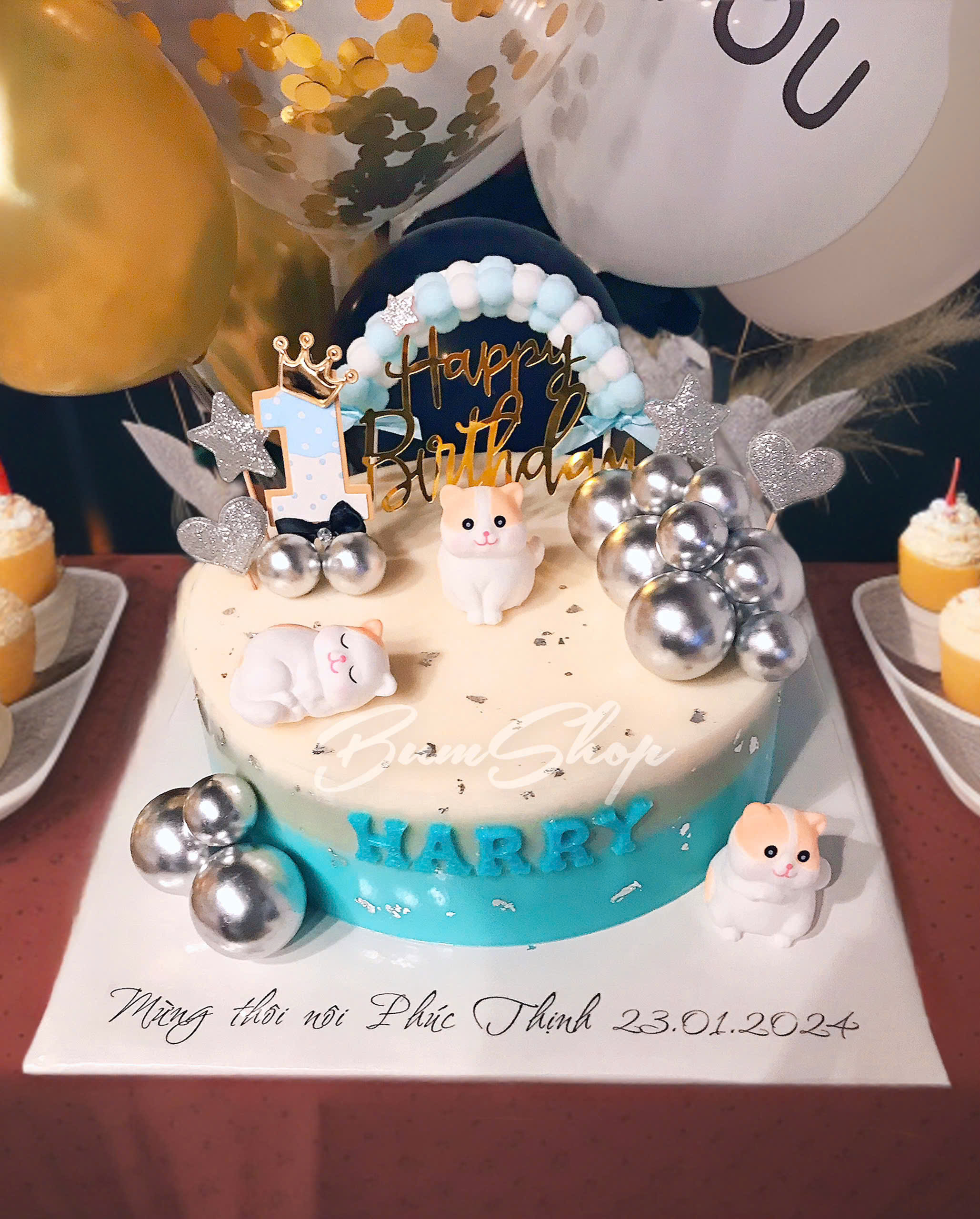 Rau Câu Đầy Tháng chú mèo - Thôi Nôi - Mẫu Cô Ngân - Tiệm giao 95-99%