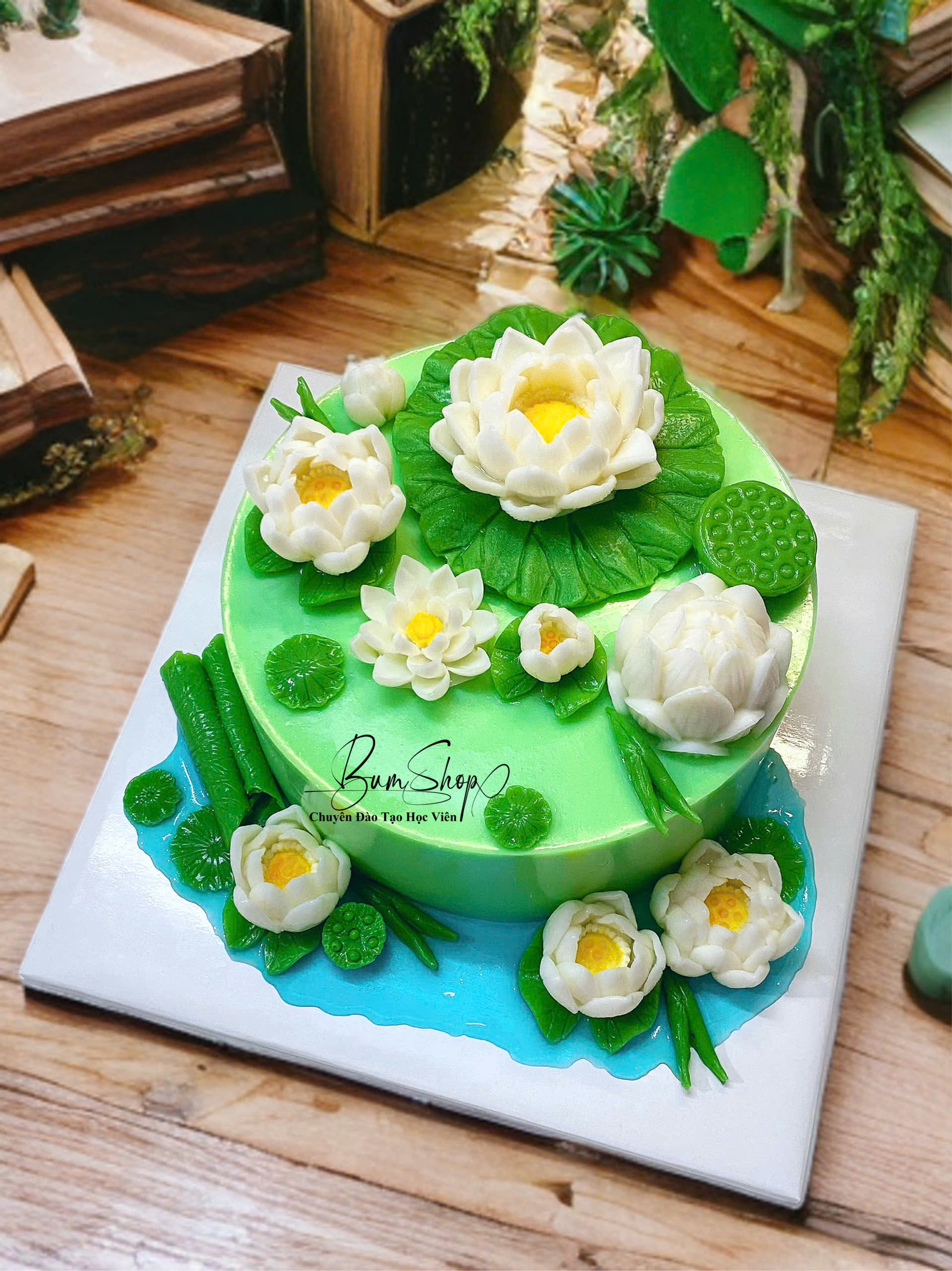 Bánh Rau Câu Hoa Sen - Mẫu Cô Ngân - Tiệm giao bánh 90-99%