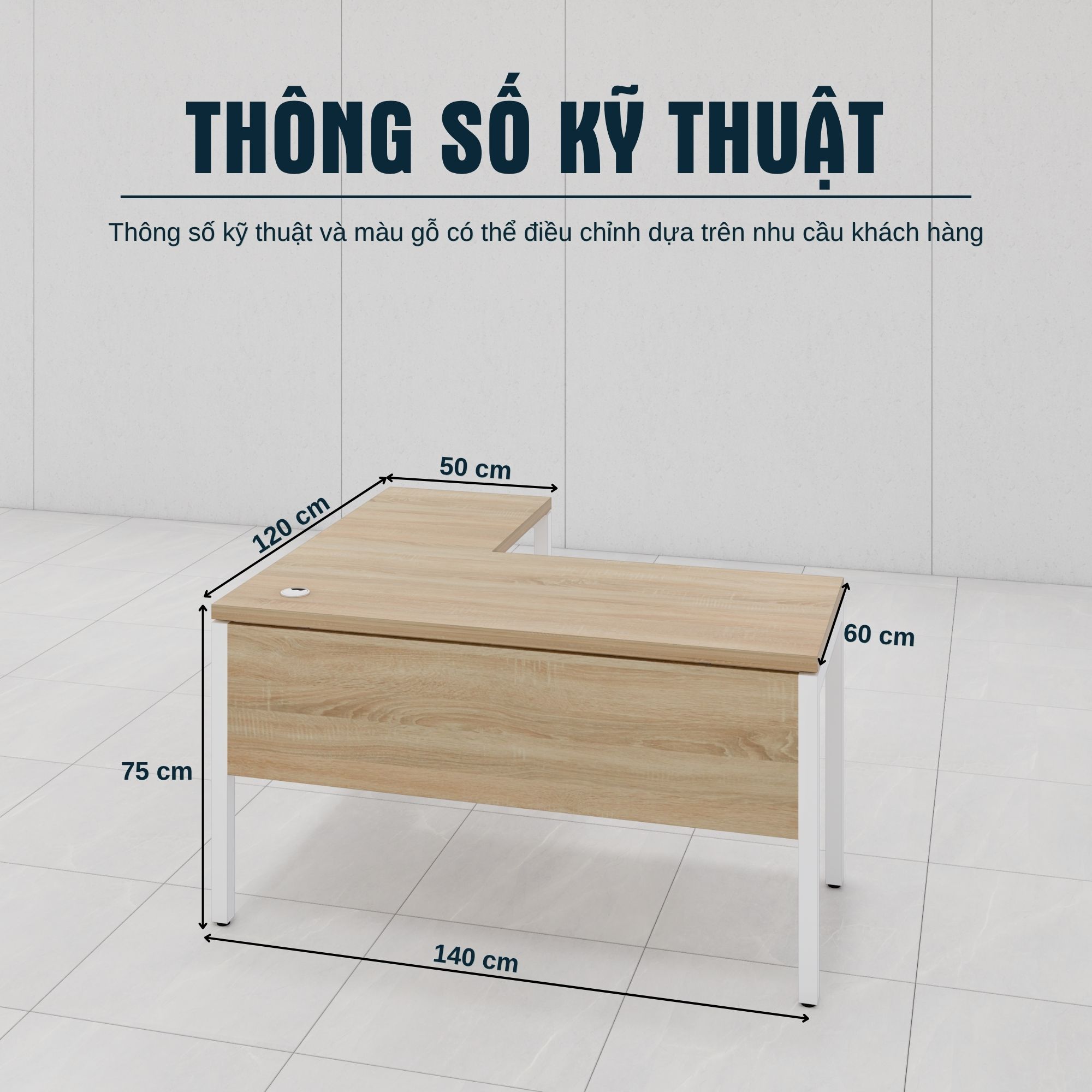 Bàn Chữ L Nhân Viên Cao Cấp SMBL1002