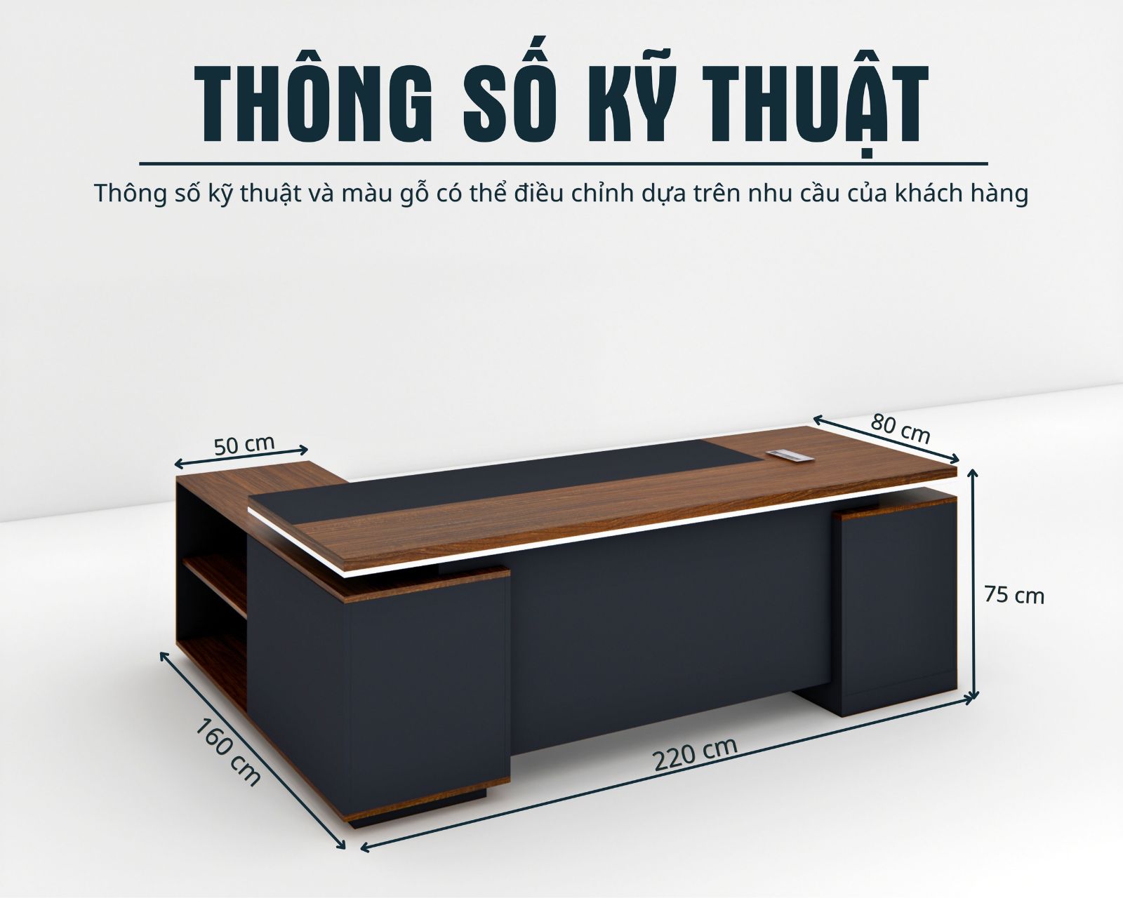 Bàn Giám Đốc BGDSM068 220cmx80cm