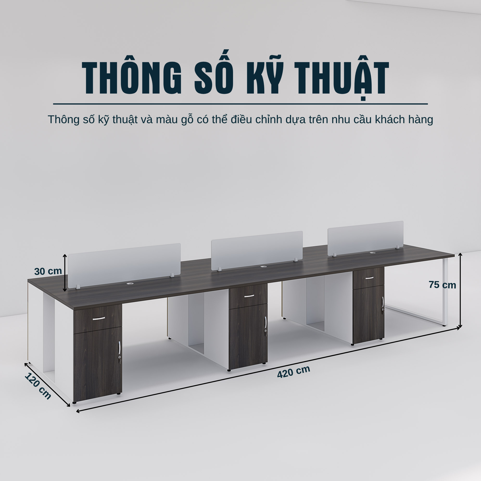 Bàn cụm 6 SMBC6006 420cmx120cm