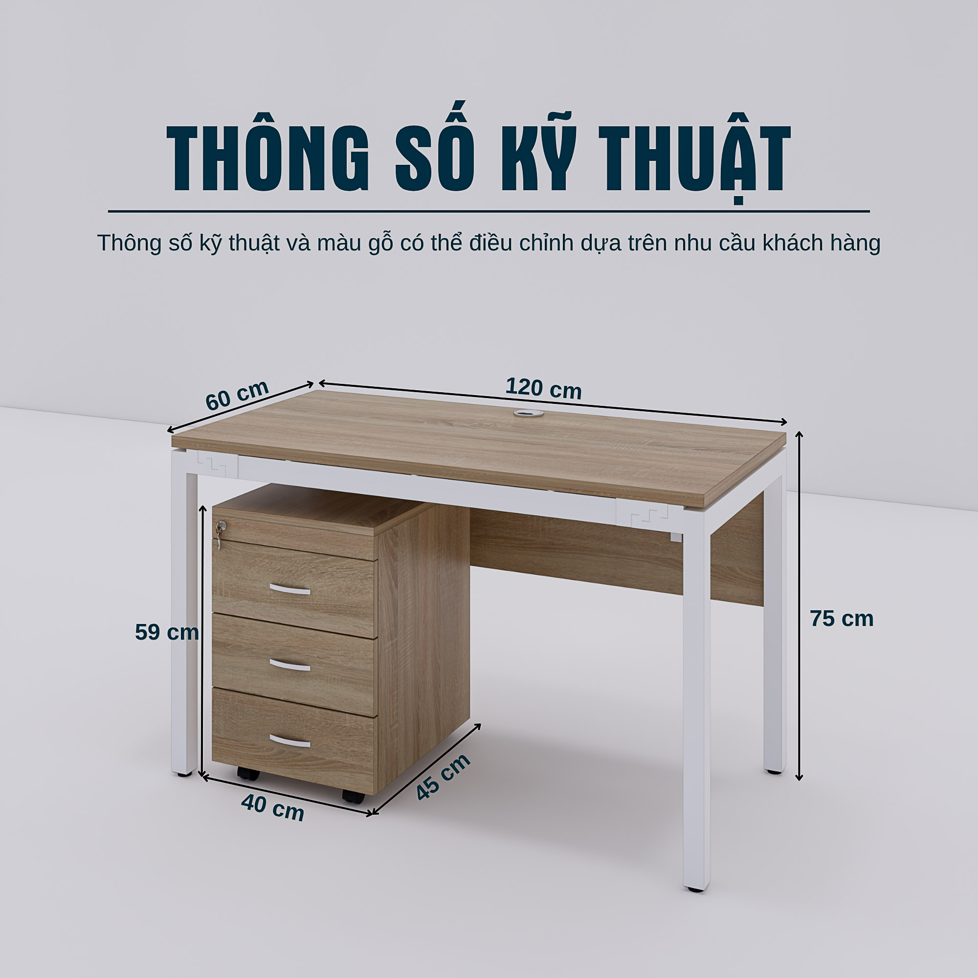 Bàn Làm Việc SMBLV0023 120cm x60cm