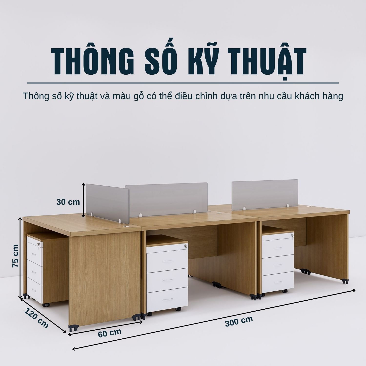 Bàn Cụm 5 SMBC5002 300cm x120cm
