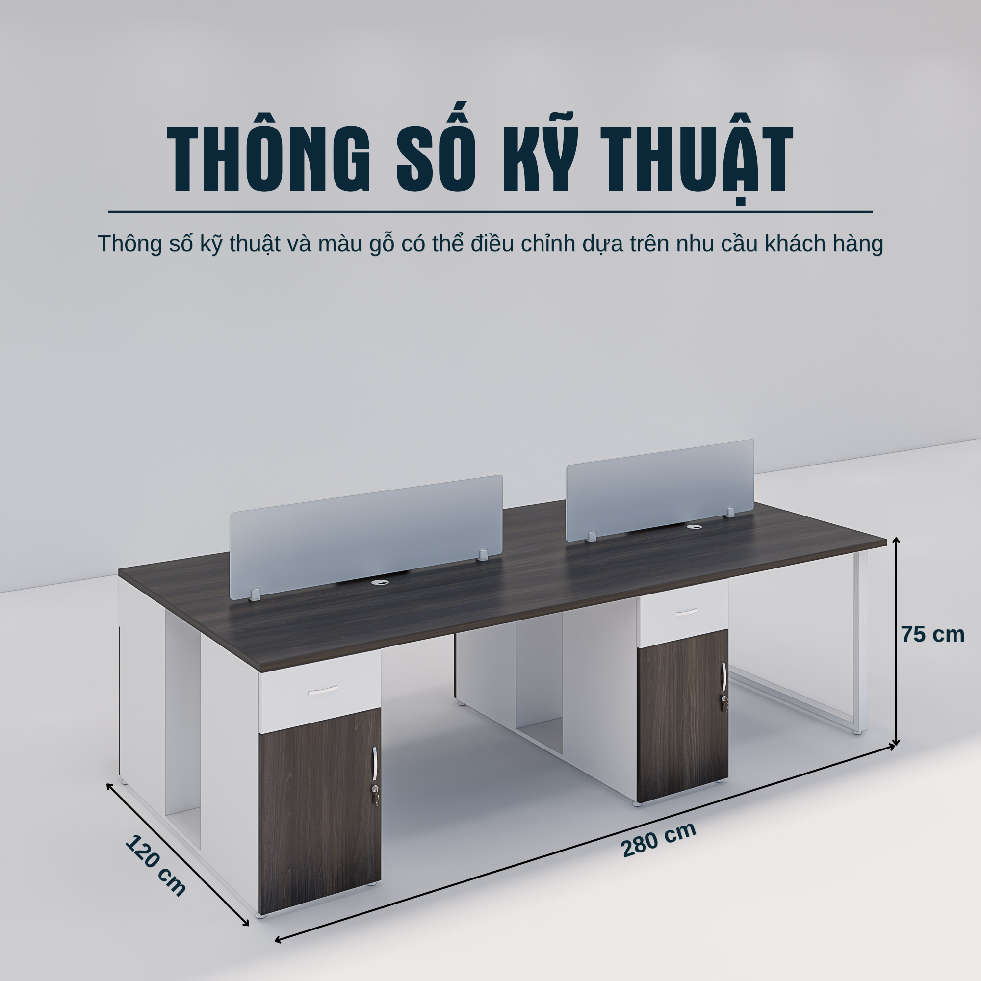 Bàn Cụm 4 SMBC4006 280cm x120cm