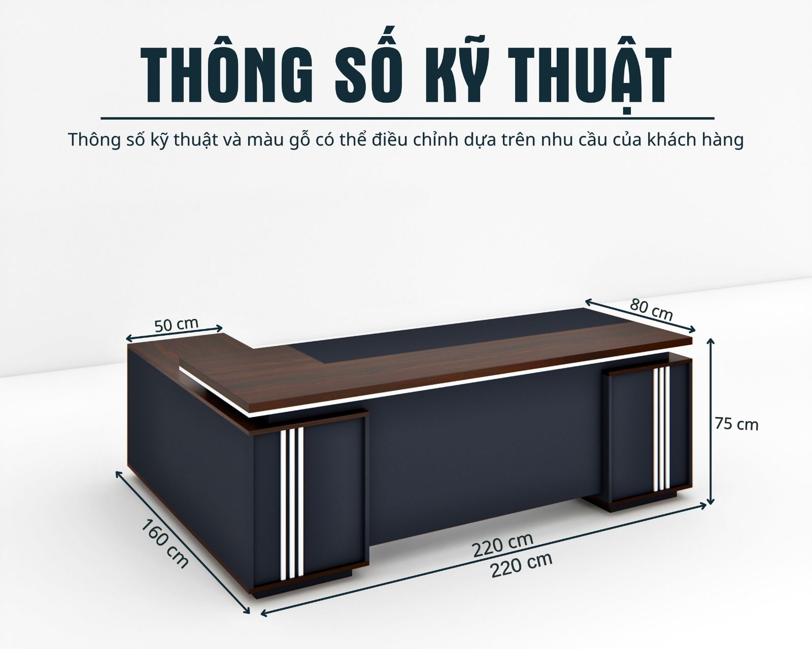 Bàn Giám Đốc BGDSM075 220cmx80cm