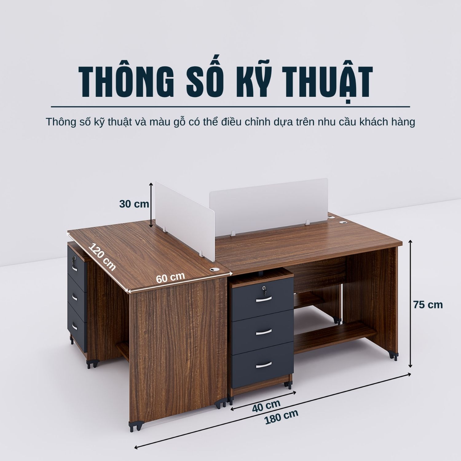 Bàn cụm 3 SMBC3005 180cmx120cm