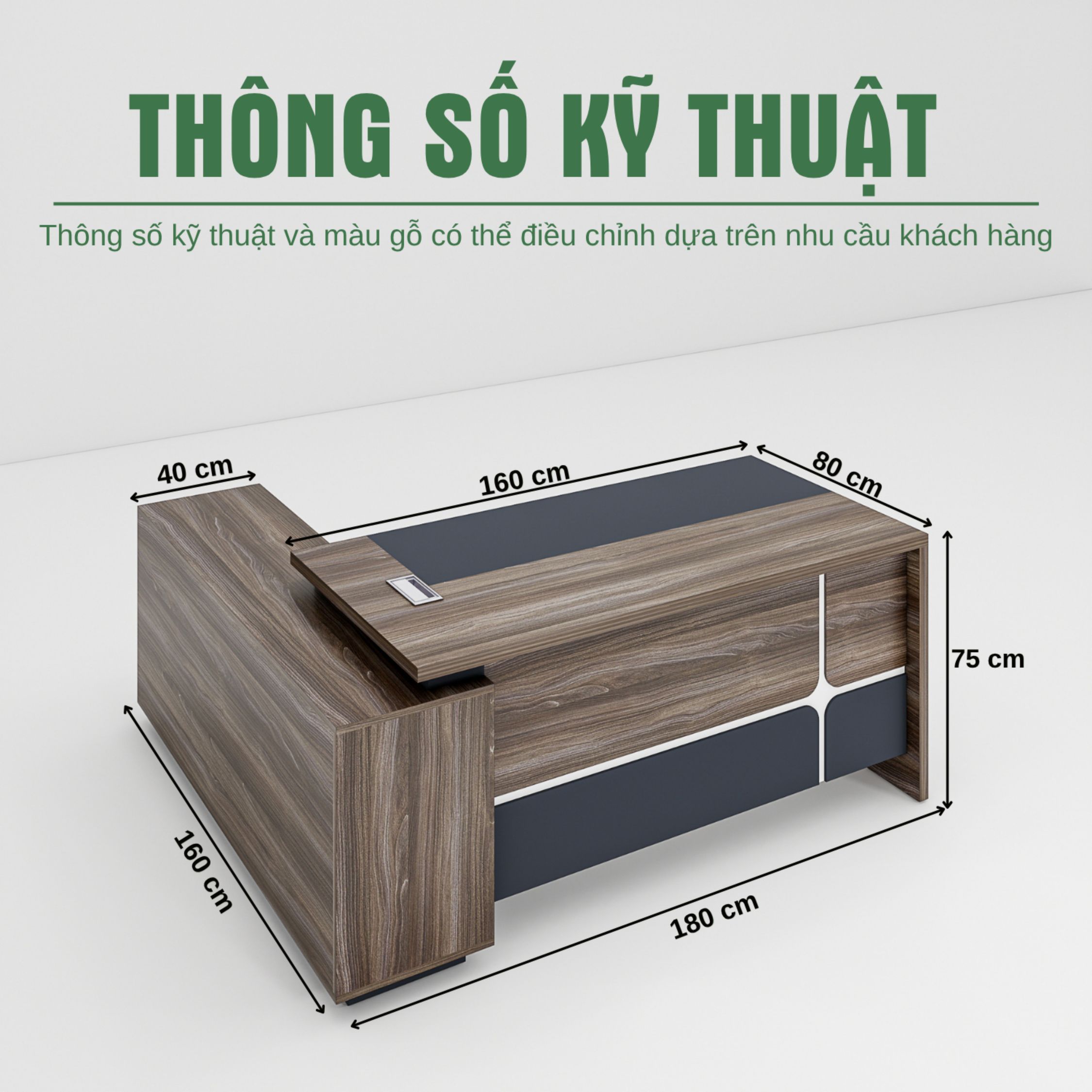 Bàn Giám Đốc BGDSM113 180cmx80cm
