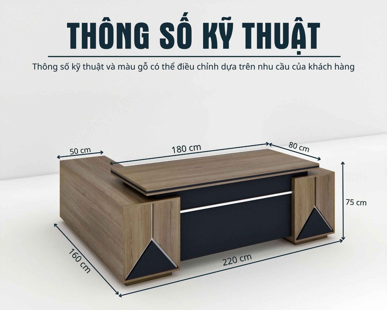 Bàn Giám Đốc BGDSM082 220cmx80cm