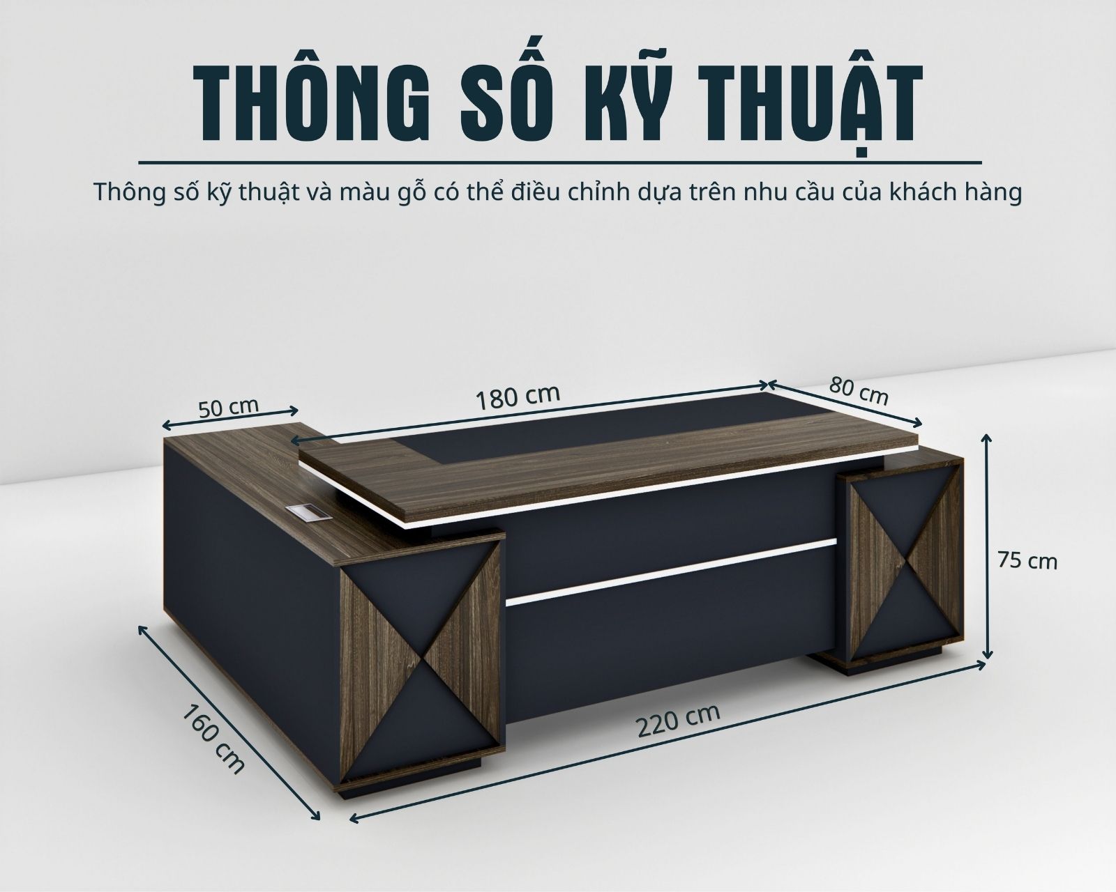 Bàn Giám Đốc BGDSM083 220cmx80cm