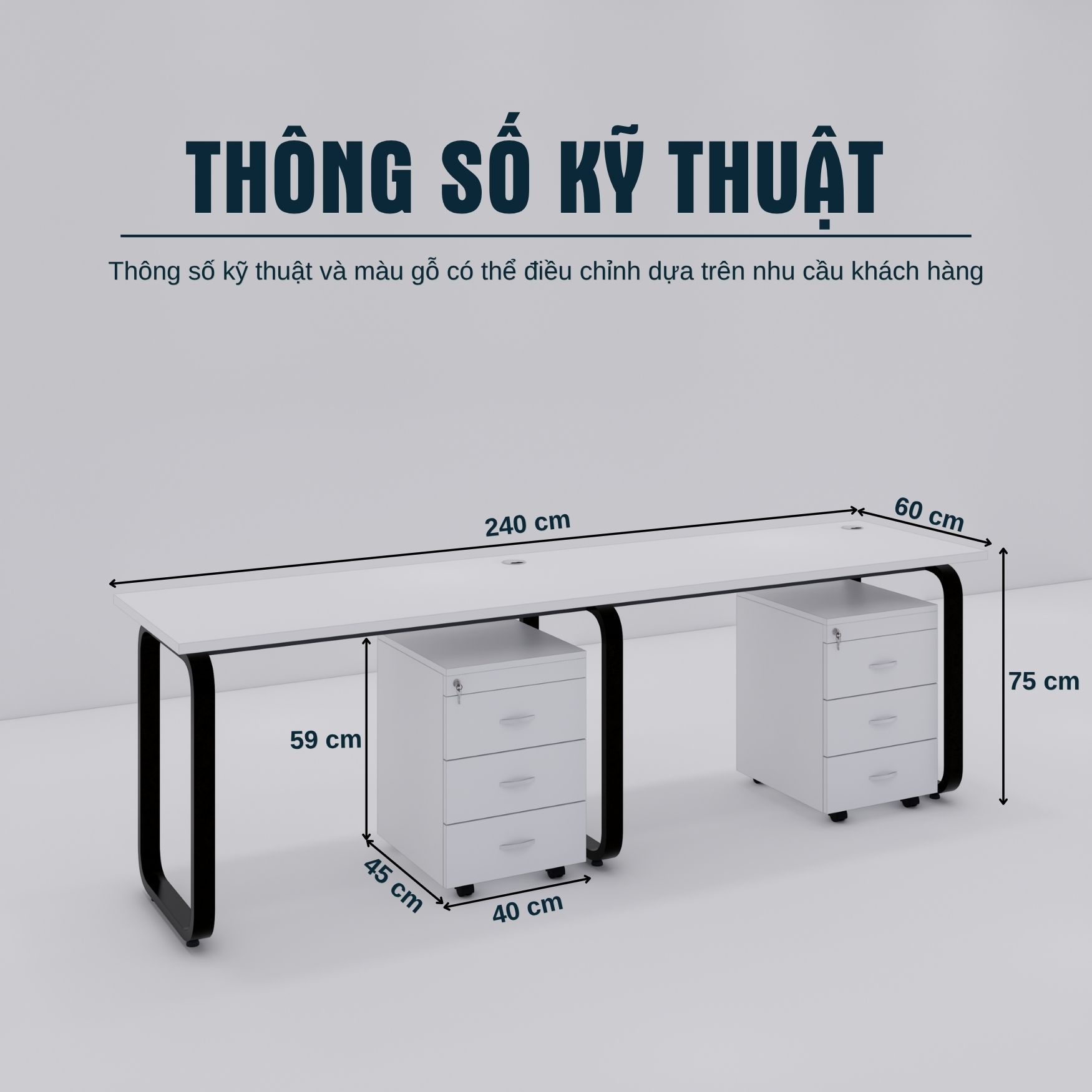 Bàn Cụm 2 SMBC2016 240cmx60cm