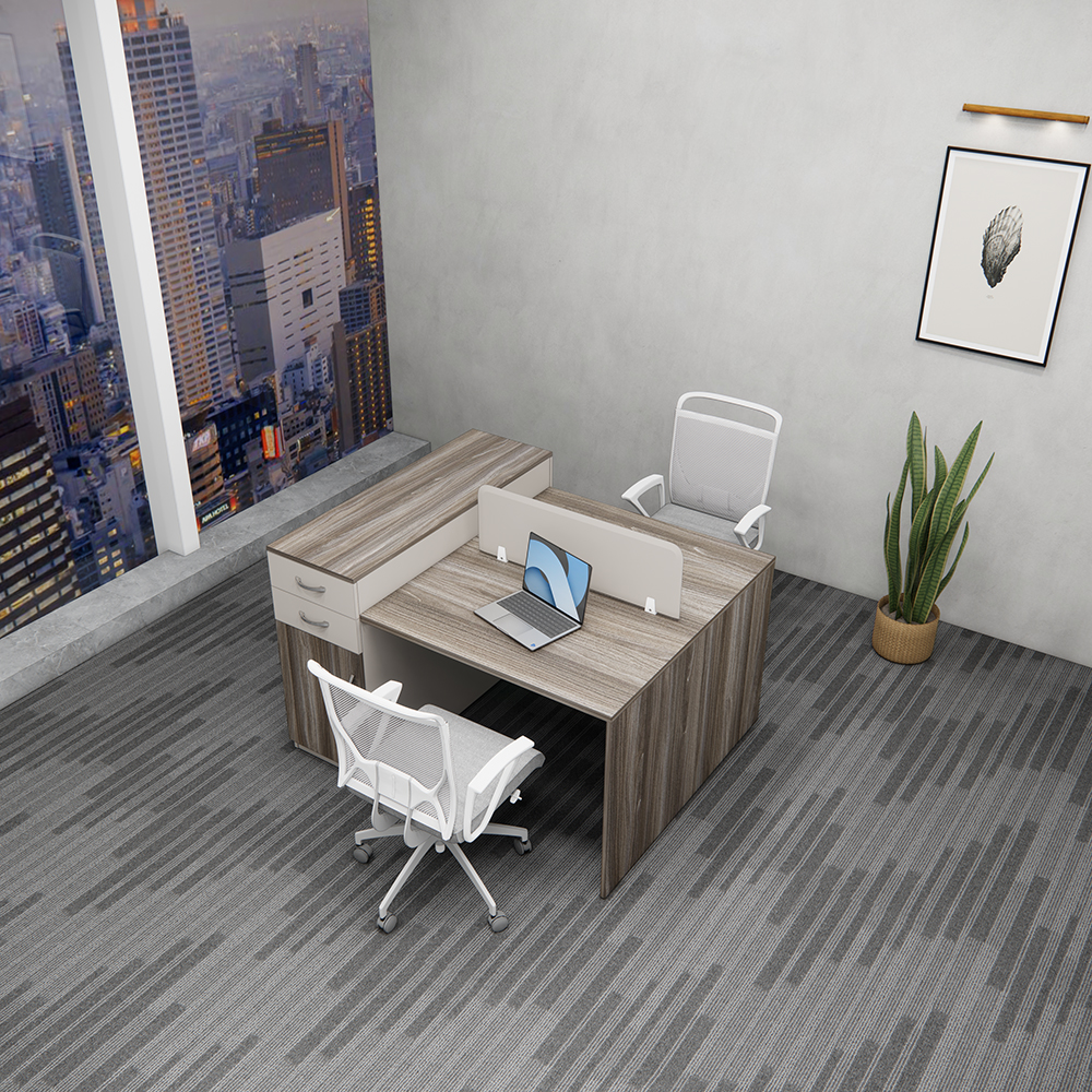 Bàn làm việc nhóm 2 người SMBC2007, kích thước chi tiết, chân gỗ MDF