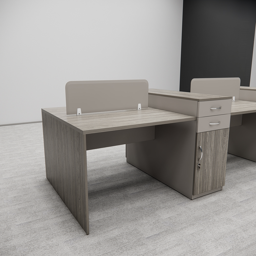 Bàn cụm 4 SMBC4002, 280x120cm, chân gỗ MDF, vách ngăn 30cm
