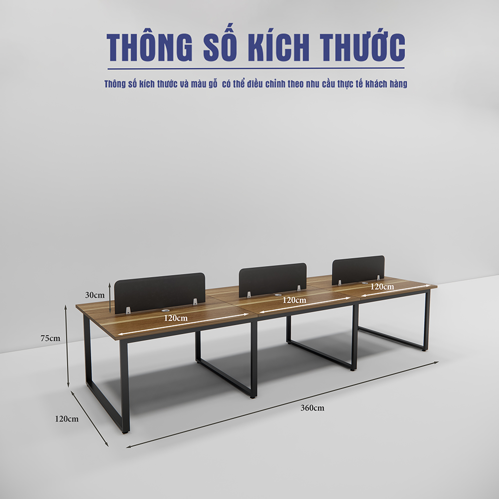 Bàn cụm 6 SMBC6001  360cm x120cm