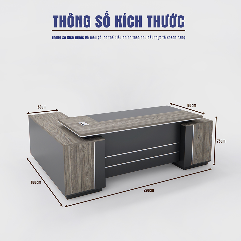 bàn lãnh đạo cao cấp, bàn MFC phủ melamin, nội thất văn phòng hiện đại, bàn BGDSM012