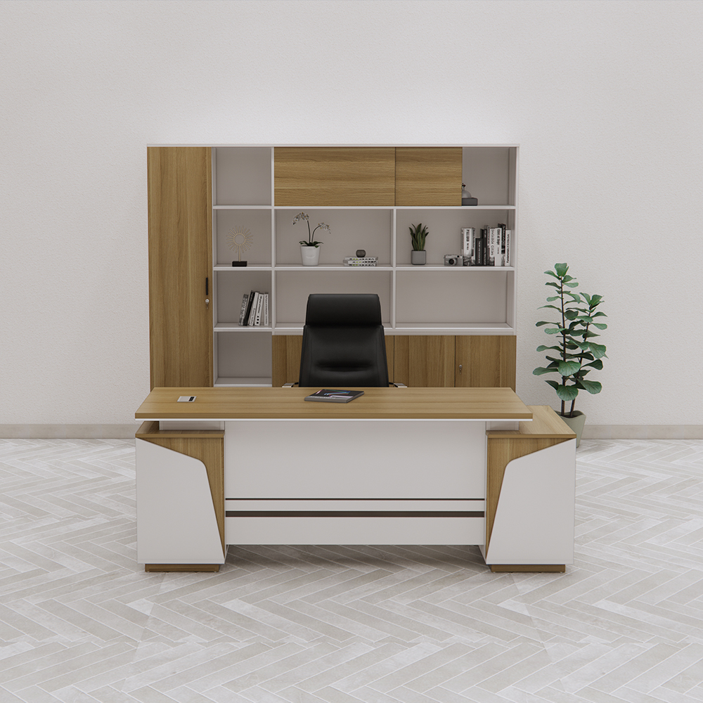 Bàn giám đốc BGDSM034 gỗ MFC Melamin, kích thước 200x80x75cm