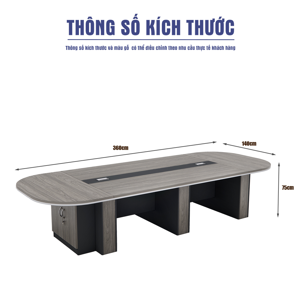 Bàn Họp  360cm x140cm SMBHG011
