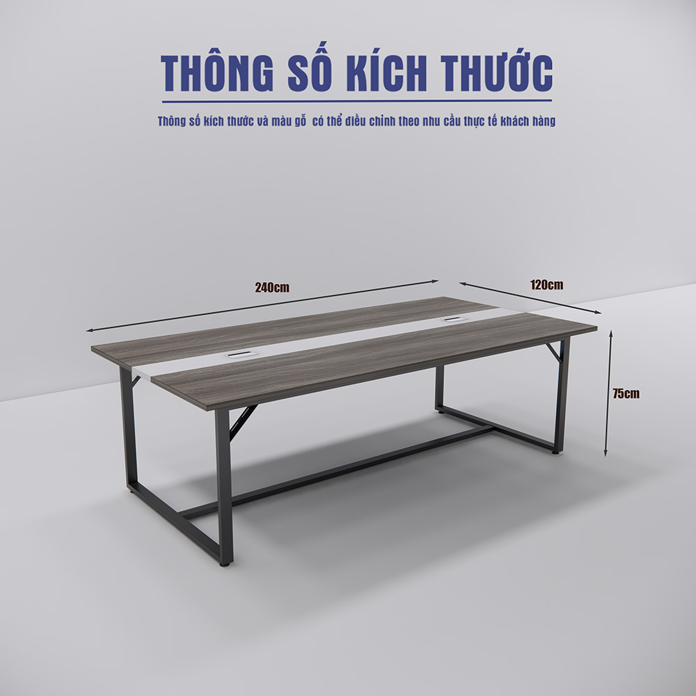 bàn họp văn phòng hiện đại, bàn họp 2m4, bàn họp nhóm, nội thất phòng họp, bàn họp dài đẹp
