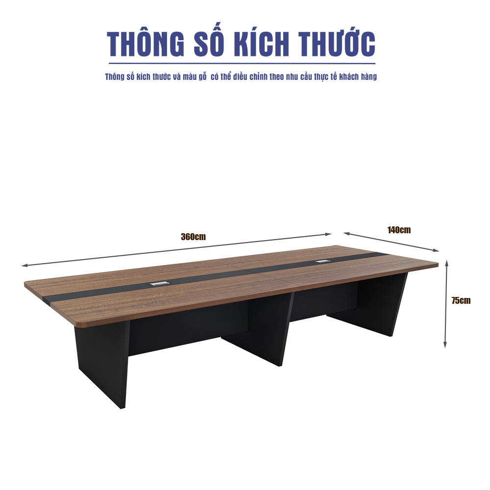 Bàn Họp 360cm x140cm SMBHG012